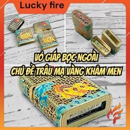 Zippo-coated gold-plated enamel-inlaid alloy armor cover