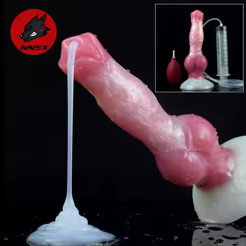 NNSX Squirting Dildo with Strong Sucker Big Knot Anal Plug Silicone Dilatador Anal Dildos Penetratio