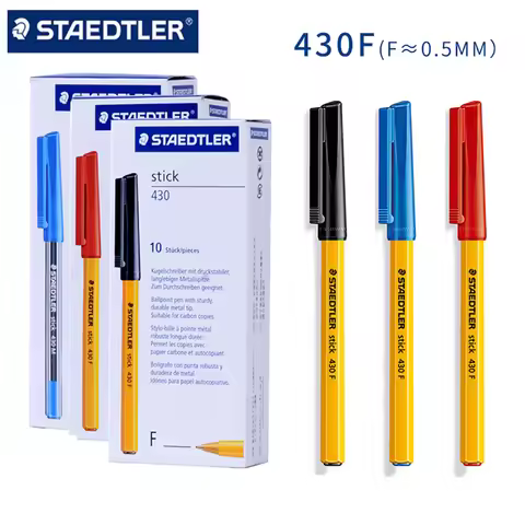 10 Pcs German STAEDTLER Ballpoint Pen 430F Student School Supplies Color Oily Rollerball Pen Office 