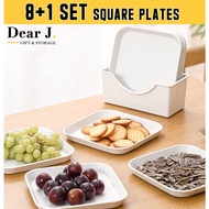 (SG Seller) 8+1 Set Square Plates Snacks Plate / Bone Plate / Fruit Plate
