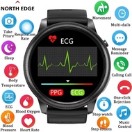 NORTH EDGE E102 Smart Watch For Men ECG Watch Sleep Health Blood Pressure Oxygen Monitor Smartwatch Silicone Men Watch Reloj Hombre