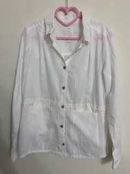 Gozo 專櫃購入 白 長袖 襯衫 設計款 花紋