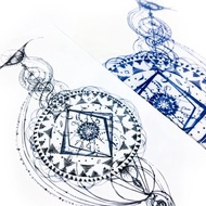 LAZY DUO剌青紋身貼紙塔羅唯美星空星座浪漫深藍指南針天空流星夜