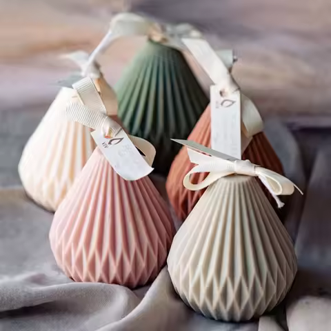 DIY Pear Shaped Candle Silicone Molds Handmade 3D Bottle Shape Candle Geometric Soap Gypsum Resin Cr