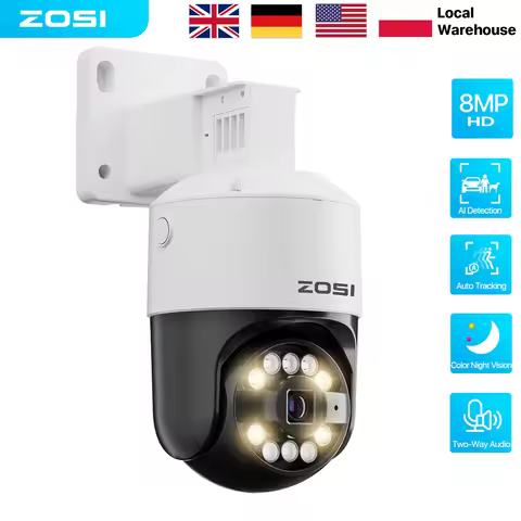 ZOSI 4K 8MP/5MP PoE IP Surveillance Camera Outdoor PTZ with Color Night Vision CCTV Security Camera 