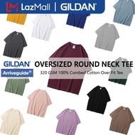 GILDAN X  ARRIVE GUIDE 280GSM 100% Combed Cotton Unisex Oversized Round Neck Plain T-shirt Over Fit Plus Size Tee Baju Murah AG280