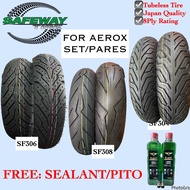 SAFEWAY TIRE size 14" AEROX (SET/PARES) with Sealant and Pito, 8ply Rating, Tubeless Tire