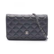 【二手】香奈兒 (Chanel) CHANEL 單肩包 Matelasse AP0250 黑色魚子醬紋小牛皮（粒面小牛皮）Matelasse 鏈條錢包 女士二手 A