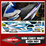 Tem rời Click 125i Ohlins trắng xanh