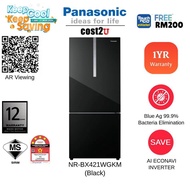[NUR] Panasonic 422L Inverter 2-Door Bottom Freezer Refrigerator NR-BX421WGWM NR-BX421WGKM Fridge Pe
