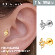 (L51) F136L TITANIUM STEEL BARBEL PIERCING EARRINGS | HELIX LOBE UPPERLOBE FLAT CONCH