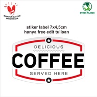 Custom vinyl label sticker edit writing 7x4.5cm (contents 36)