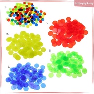[LzdyqmyfaMY] Pack of 100 Bingo Chips (Multi Color)  1.5cm Translucent Markers for Bingo, Counting &