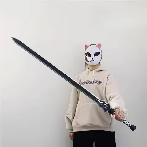 PU Rubber Animation Kirito Fine Stripe Sword Cosplay 100cm