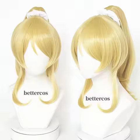 Anime LoveLive! Love Live Ellie Cosplay Wig Women Golden Wigs With Ponytail Eli Ayase Wigs Heat Resi