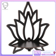 1 PCS Lotus Corner Shelf Wooden Wall Mount Floating Shelf Black Wooden for Bedroom Book Room Decor