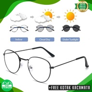 Terbaru Kacamata Model Retro 3447 Photocromic-Anti Radiasi Uv Oval