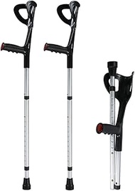 Folding Forearm Adult Crutches(Pair),Lightweight Medical Aluminum Alloy Arm Cuff Crutch,Height Adjustable,Ergonomic Design,Comfortable on Wrist LEOWE