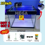 Aquarium Kaca Tebal 10 inch Set Combo Fish Tank
