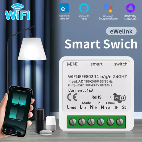 Ewelink WiFi Smart Switch Module DIY Relay Breaker Smart Home Switch 2 Way Control Smart Life Suppor