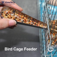 TIMEKEY Stainless Steel Bird Cage Feeder Parrot Pigeon Bird Feeding Spoon Bird Feed Containers Pet B