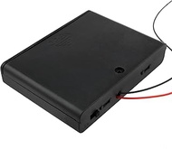 Dsjnf 9V Battery Holder 6X 1.5V AA Battery Storage Box Black Box with on/Off Switch and Lead -1pcs