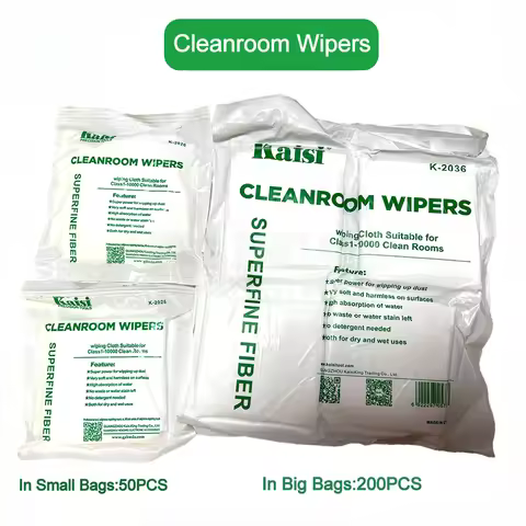 KAISI 50pcs 200pcs LCD Cleaning Cloth 9*9 Lint Free Polyester Cleanroom Dust-free Cloth Dust Free Pa