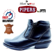 🔥Kulit Asli🔥Kasut Kulit Uniform / Formal / Boot Pipers by Lee® Double Zip Cowboy Boot with soft Cow 