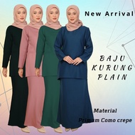 BAJU KURUNG MODERN PLAIN MUSLIMAH FASHION HUB SIZE (S -3XL) SOFT COMO CREPE  READY STOCK🔥(Part 2)
