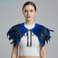 SEPTEMBER Feather Shawl, Adjustable Luxury Feather Shrug Shawl, Costume Punk Gothic Retro Shoulder F