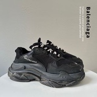 [HYC] BALENCIAGA巴黎世家TRIPLE S 復古 水洗黑 黑魂 氣墊 男鞋 厚底增高鞋 老爹鞋 EU41 裸鞋