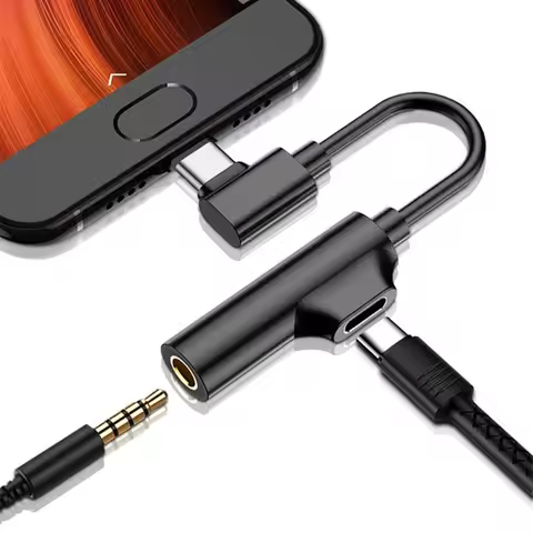 USB C to 3.5mm Sound Adapter Type C to Headphone Dongle Converter Headphone Auxiliary Adapter for Sm