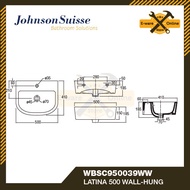 Johnson Suisse Basin Wall Hung Basin Sink Latina 500 Singki Bilik Mandi Bathroom Sink Ceramic Wash B