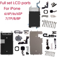 Full Set Screen LCD Parts Front Camera Home Button Key Flex Cable Earpiece Complete Screws for iPhone 6 6P 6s 6sP 7 7P 8 Plus