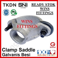 Galvanized Iron Saddle Clamp G 3" x 1/2" GLV Saddle Clamp 3" x 0.5" 3 x 1/2 inch (G) Pipe
