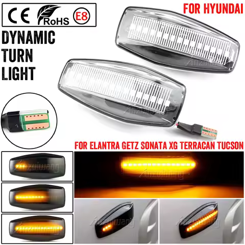 2x LED Dynamic Side Marker Light Turn Repeater Lamps For Hyundai I10 Accent Coupe Click Elantra Lavi