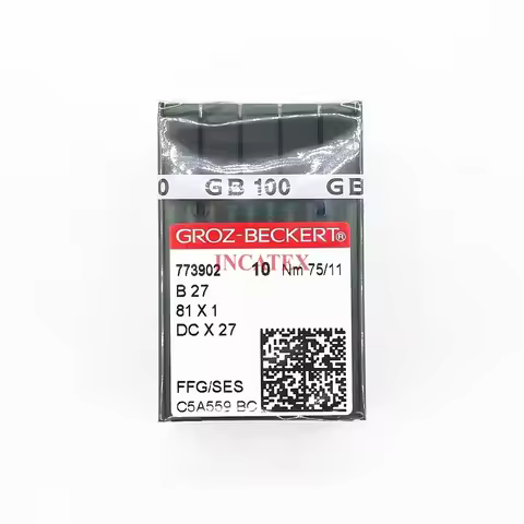 100 Pcs Genuine Groz Beckert Sewing Needle B27 81X1 DCX27 FFG/SES Nm 75/11 80/12 90/14 100/16 For In