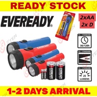 Eveready LED 25 Lumen Handheld Flashlight Set with 2xAA/2xD size Battery (LC1L2A1/LC1L2D1)