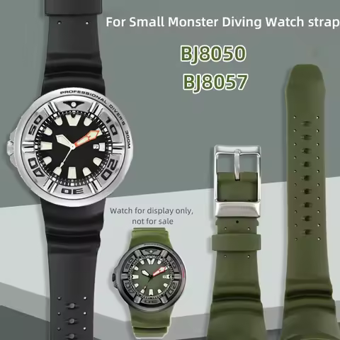 For Citizen Promaster BJ8050 Curved end Rubber Strap BJ8057 Watch band BJ8050 Deep Sea Monster Watch