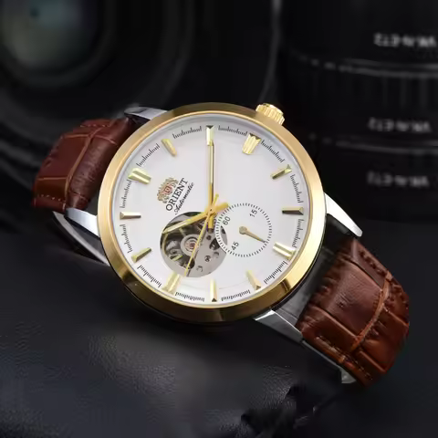 Sports Automatic Mechanical Unisex Orient Watch Skeleton Personalized Dial World Time