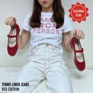 TGDA.CO - กางเกงยีนส์ Body girl รุ่น (RED EDITION) Tennis liner jeans (pre-order 14 วัน)