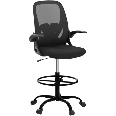#For Drafting Chair Tall Office Chair with Flip-up Armrests Executive Ergonomic Computer Standing De