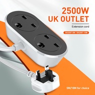 Standard UK Extension Cord 2 Gang Singapore Extension SocketOutlet with 5M/10M Heavy Duty