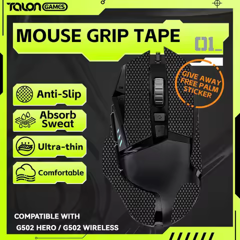 TALONGAMES Mouse Grip Tape for Logitech G502, G502 X PLUS Wireless,Palm Sweat Absorption Anti Slip G