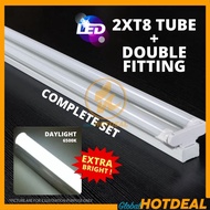 [FULL SET] DOUBLE 4FT T8 Led Tube Light Lampu Kalimantang LED Lampu Panjang LED Ceiling Light Set Led Tube With Casing