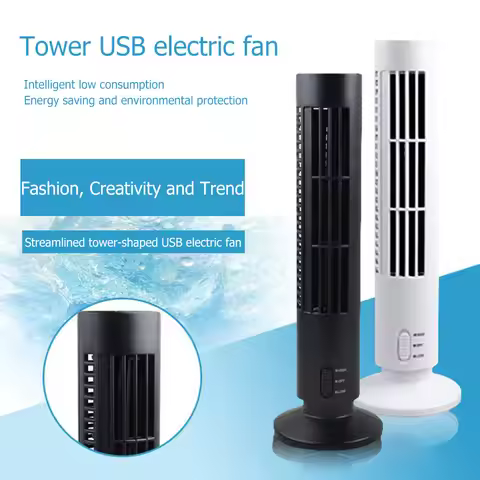 Vertical Bladeless Fan Bladeless Save Space 5V 0.5A 2.5W Tower Fan 2 Gears for Office