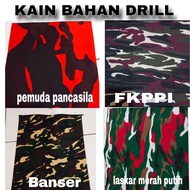 Kain Loreng PP Banser LMP FKPPI ukuran 1 meter / bahan kain meteran