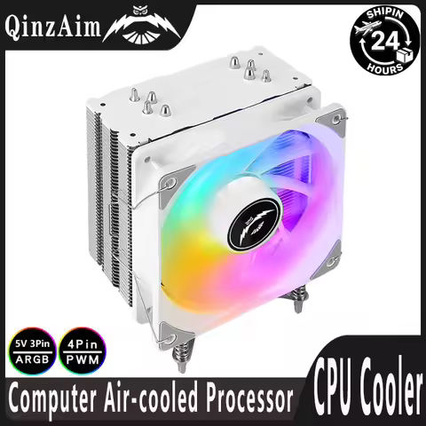 QiuzAim 4 Heat Pipes LGA1700 Cooler CPU Fan 120mm Processor 4 Pin/PWM Compatible with I5 I7 I9 115x 