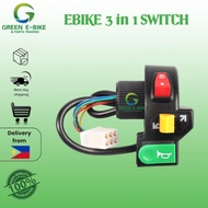 GREEN EBIKE 3 in 1 Switch For Horn, Signal Light and Headlight