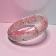 薔薇輝石 手鐲 全粉玉化 老礦原礦 內徑 61mm 玫瑰石 手環 桃花玉